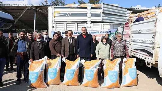 Besicilere yüzde 100 hibeyle 375 ton yem desteği