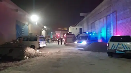 Demir doğrama atölyesinde oksijen tüpü patladı