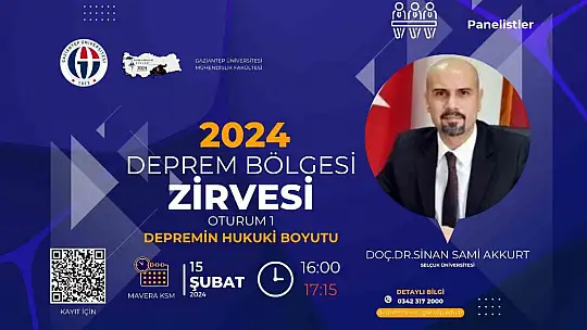 Depremin hukuki boyutu deprem Bölgesi Zirvesi'nde ele alınacak