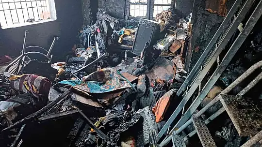 Evde çıkan yangın korku ve paniğe neden oldu