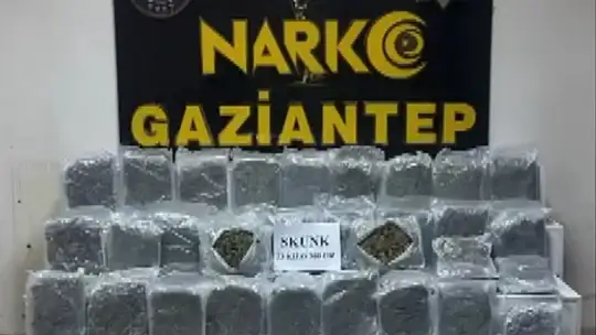 Gaziantep'te 28 kilo skunk ele geçirildi: 2 tutuklama