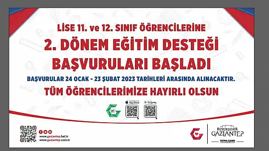Gaziantep'te 70 bin lise öğrencisine 1200 TL'lik destek