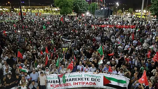 Gaziantep'te binlerce kişi Filistin ve Heniyye için yürüdü
