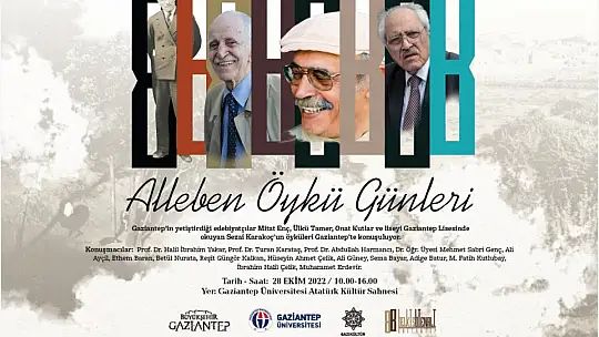 Gaziantepli öykücüler 'Alleben Öykü Günleri'nde anılıyor