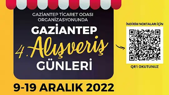 Geleneksel Gaziantep Alışveriş Günleri 9 Aralık'ta başlıyor.