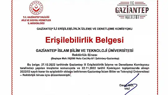 GİBTÜ'ye erişilebilirlik belgesi ve bayrağı