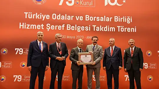 GSO TOBB delegelerine hizmet şeref belgesi verildi