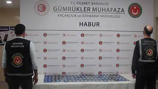 Habur Sınır Kapısı'nda 594 adet kaçak cep telefonu ele geçirildi