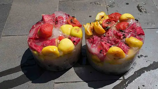 Kavurucu sıcaklarda hayvanlar buzlu kokteyl ile serinliyor