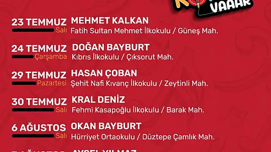 Mahallemde konser var etkinlikleri başlıyor