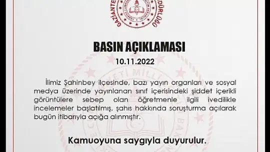 Öğrenciye şiddet uygulayan öğretmen açığa alındı