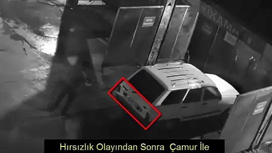 Önce hırsızlık yaptılar, sonra plakasını çamurla gizledikleri aracı yıkadılar