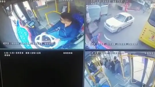 Otobüs şoförünün bıçakla öldürüldüğü anlar kamerada