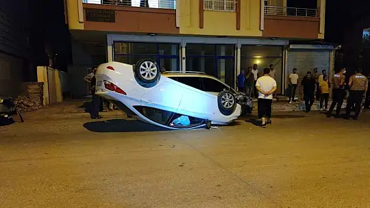 Otomobil takla attı sürücüsü kaçtı