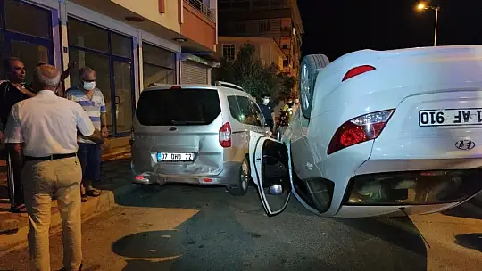 Otomobil takla attı sürücüsü kaçtı