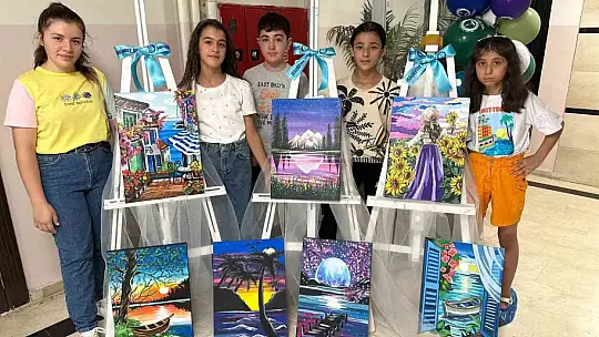 Şahinbeyli minik öğrencilerden muhteşem tablolar