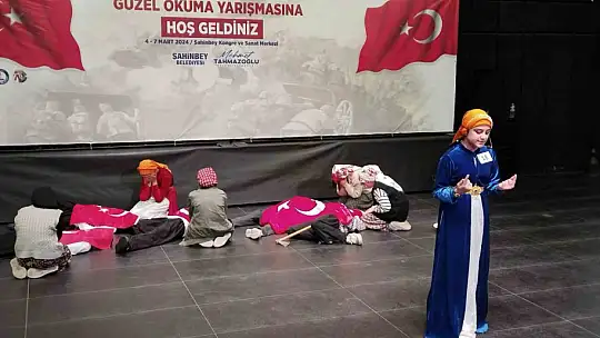 Şahinbeyli Öğrenciler İstiklal Marşını en güzel okumak için yarıştı