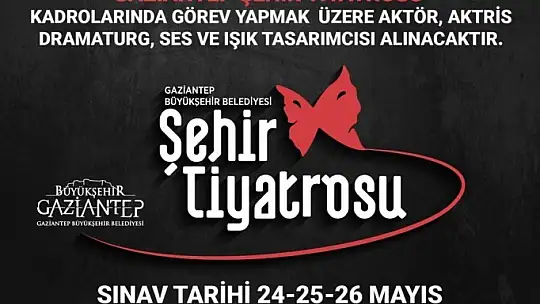 Şehir tiyatrosu için başvurular başladı