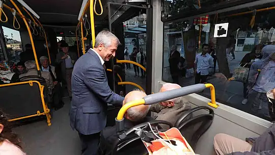 Tahmazoğlu belediye otobüsü ile yolculuk yaptı
