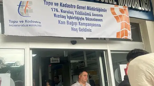 Tapu ve Kadastro personelinden kan bağışı