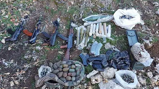 Teröristlerce kullanılan mağarada çok sayıda mühimmat ele geçirildi