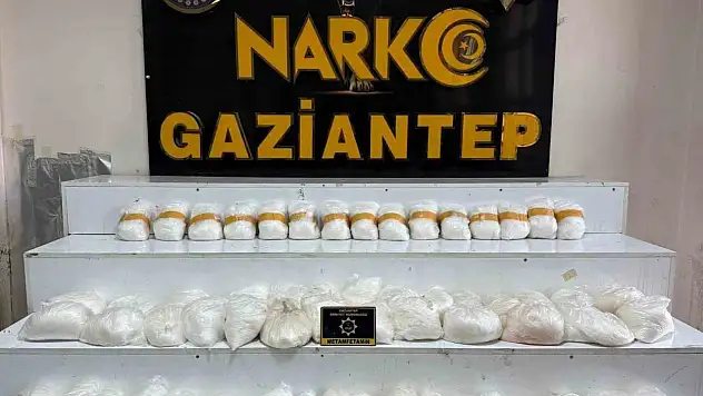 Gaziantep'te 58 kilo metamfetamin ele geçirildi
