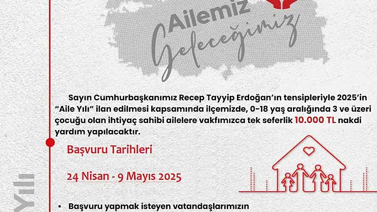 Araban'da ihtiyaç sahibi ailelere 10 bin TL nakdi yardım yapılacak