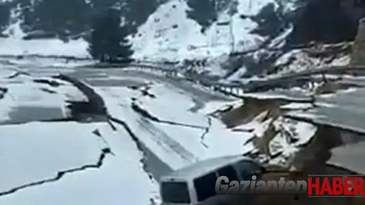 Çöken Adana - Antep otobanından çarpıcı görüntü