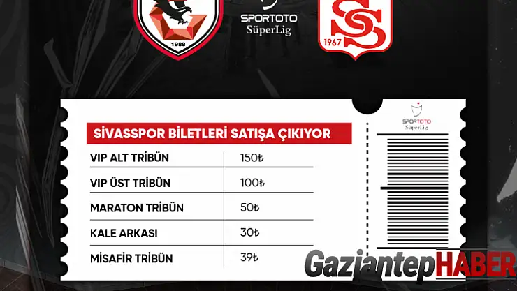 Gaziantep FK-Sivasspor maçının bilet satışı devam ediyor
