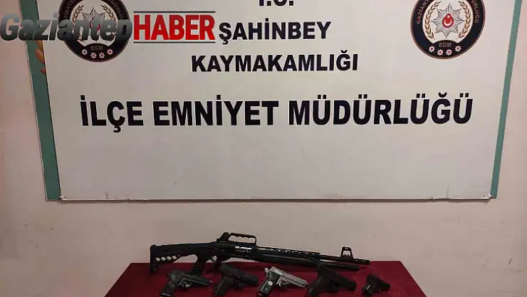 Gaziantep'te 2 adreste 6 silah ele geçirildi