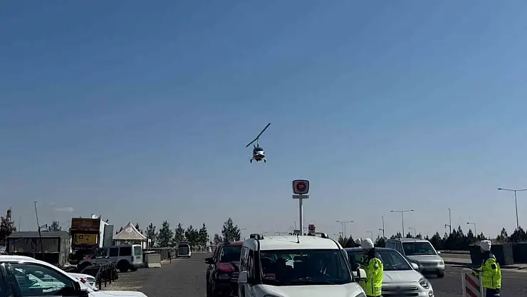 Gaziantep'te cayrokopter destekli trafik denetimi: 10 araç trafikten men edildi
