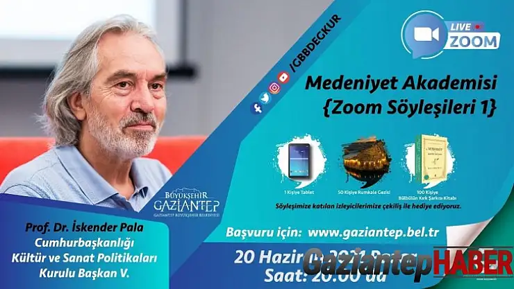 İskender Pala Büyükşehir'in medeniyet söyleşilerine katılacak