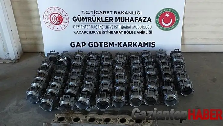 Karkamış Sınır Kapısında kaçak motor parçaları ele geçirildi