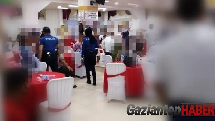 Nizip polisinden düğün salonlarında korona virüs denetimi