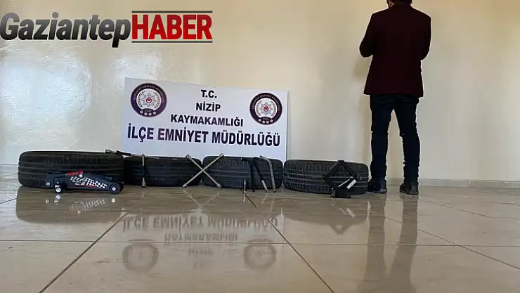 Park halindeki araçların lastiklerini jantlarıyla beraber çalan şahıs yakalandı