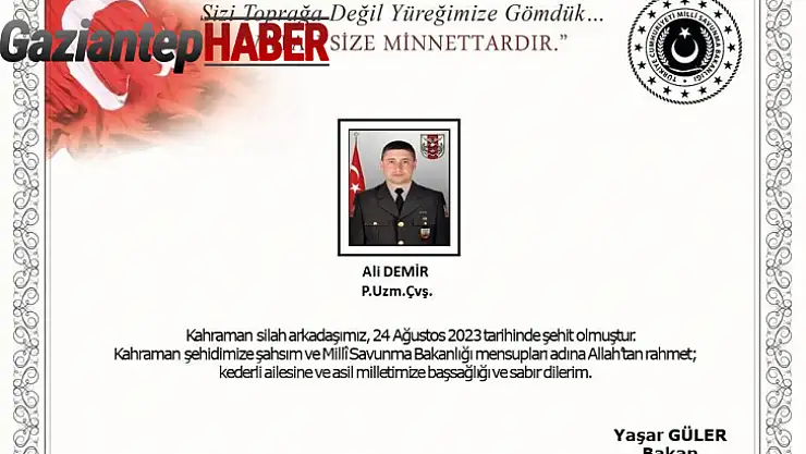 Pençe-Kilit operasyonu bölgesinde bir asker şehit oldu