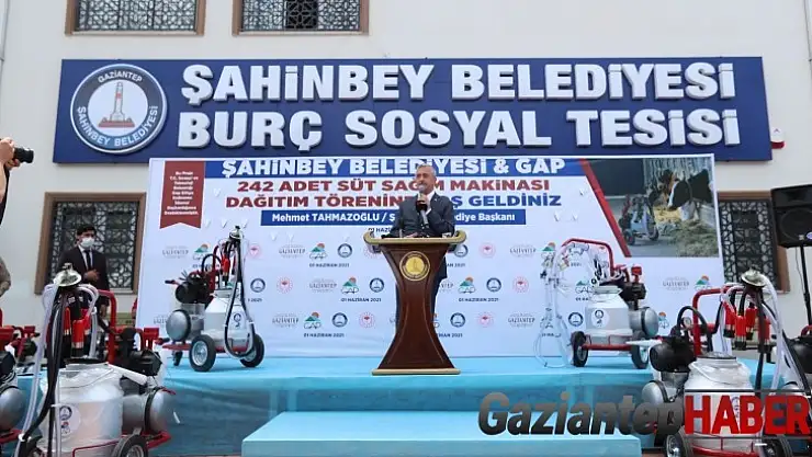 Şahinbey'den çiftçilere 242 adet süt sağım makinesi