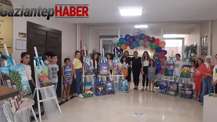 Şahinbeyli minik öğrencilerden muhteşem tablolar