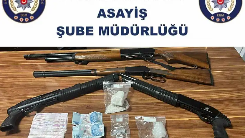 Gaziantep'te 4 adet ruhsatsız tüfek ile uyuşturucu madde ele geçirildi: 4 gözaltı