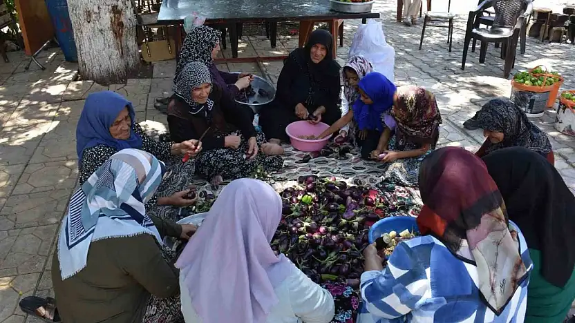 Gaziantep'te kadınların imece usulü kurutmalık telaşı