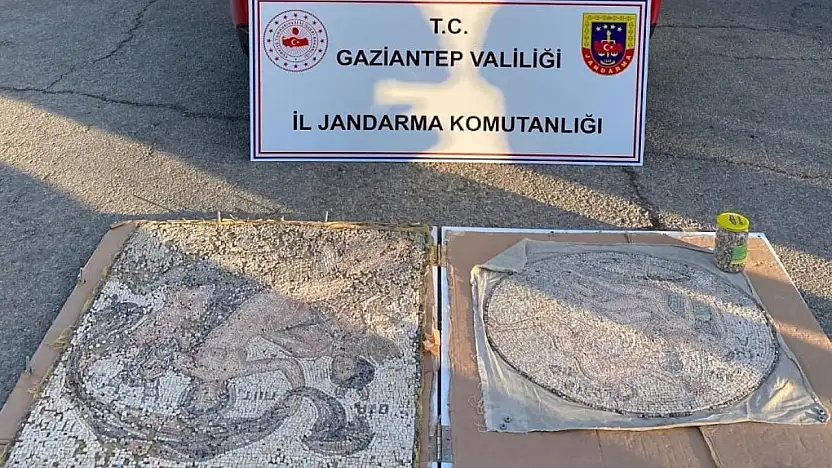 Gaziantep'te tarihi mozaik operasyonu: 3 gözaltı