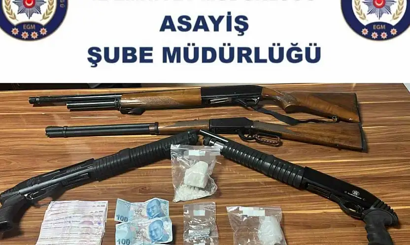 Gaziantep'te 4 adet ruhsatsız tüfek ile uyuşturucu madde ele geçirildi: 4 gözaltı