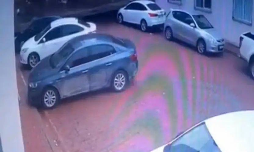 Gaziantep'te istinat duvarının çöktüğü anların görüntüsü ortaya çıktı